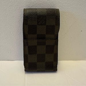 Louis Vuitton Etui Cigarette Card/Makeup/Tampon Case Damier Ebene Leather